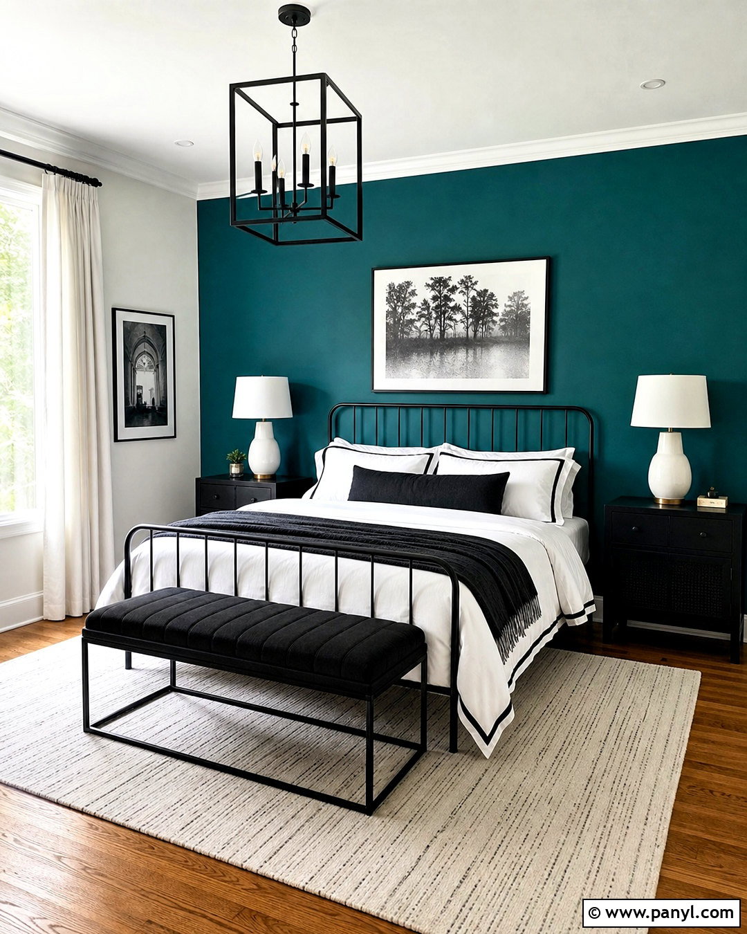 Teal Black And White Bedroom - 20 teal wall bedroom ideas