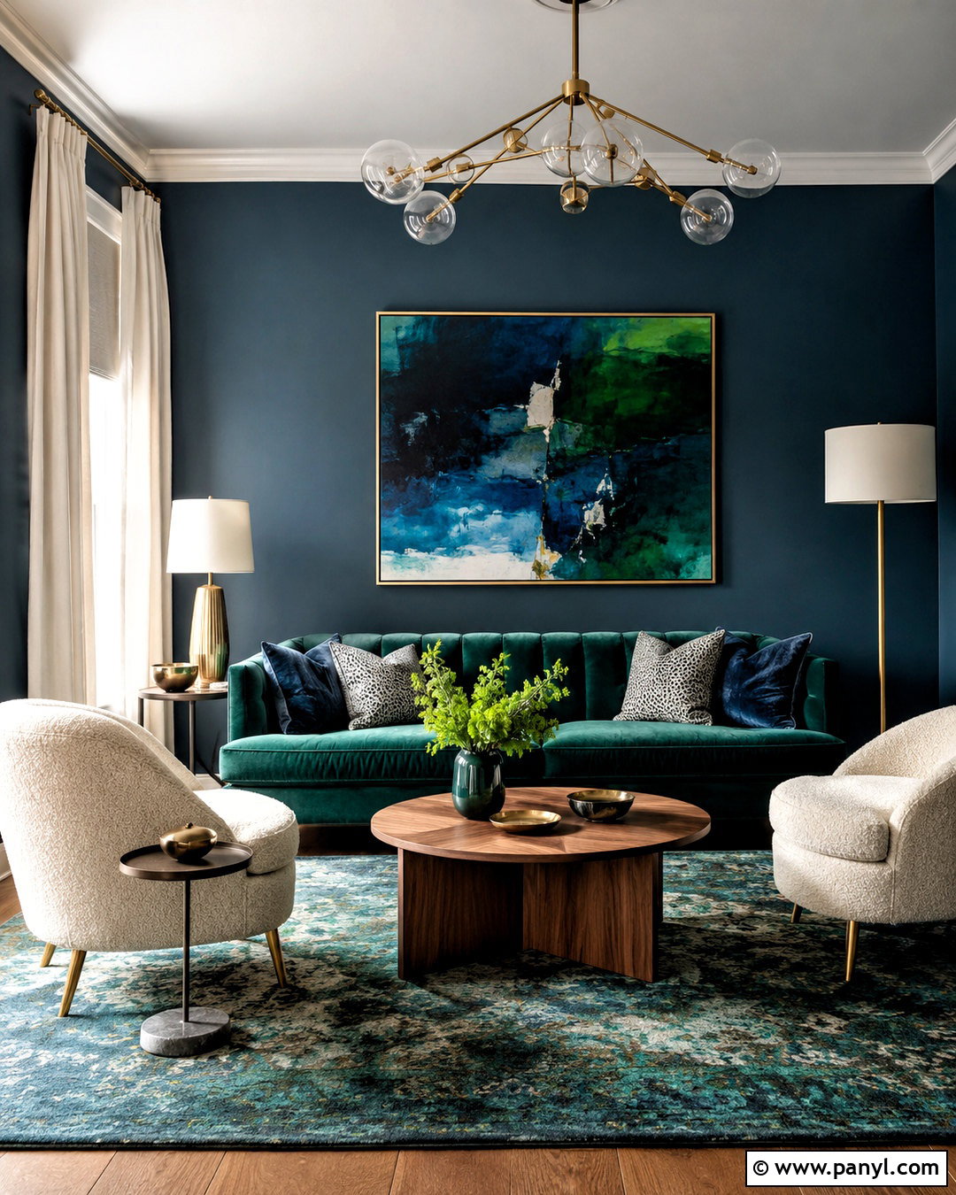 Teal Blue And Emerald Green Living Room - 20 blue and green living room color scheme ideas