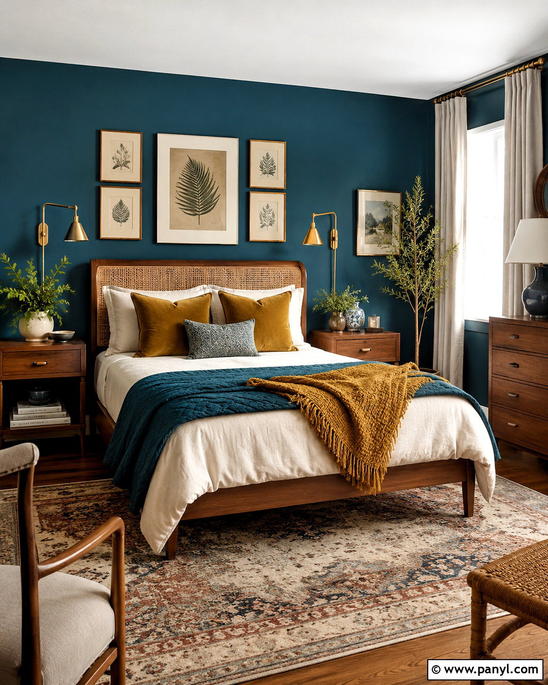 Teal Blue And Mustard Bedroom - 20 blue bedroom color schemes