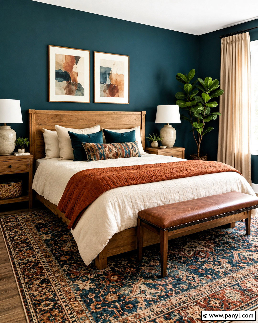Teal Blue And Rust Bedroom - 20 blue color bedroom ideas