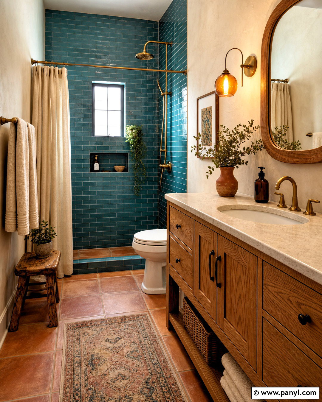 Teal Blue And Terracotta Bathroom - 20 bathroom color schemes blue ideas