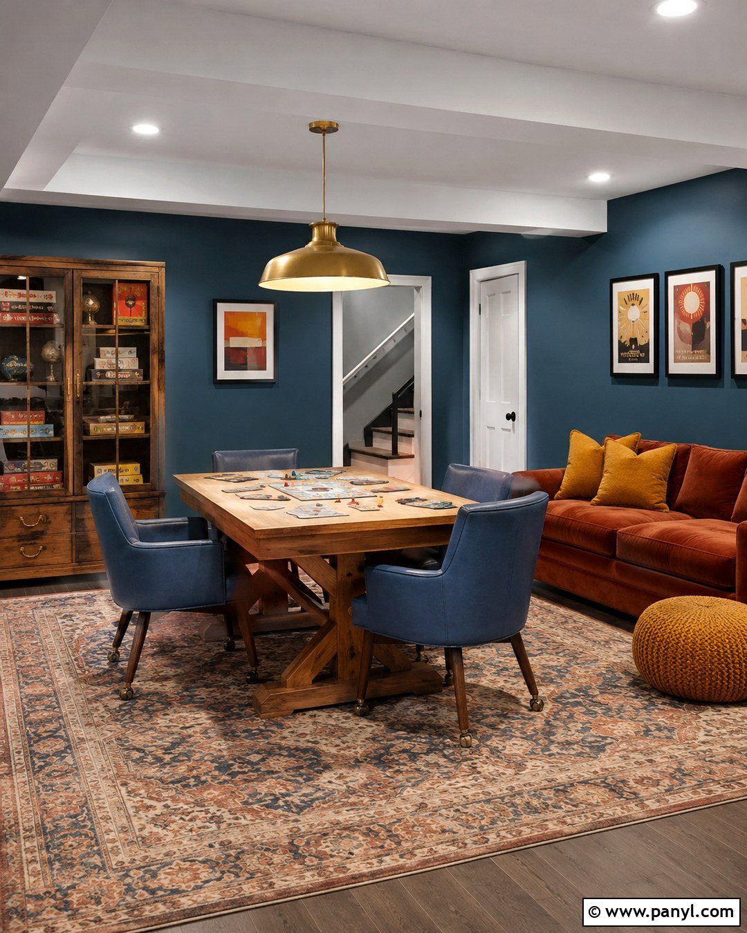 Teal Blue Basement Game Room - 20 Basement Blue Walls