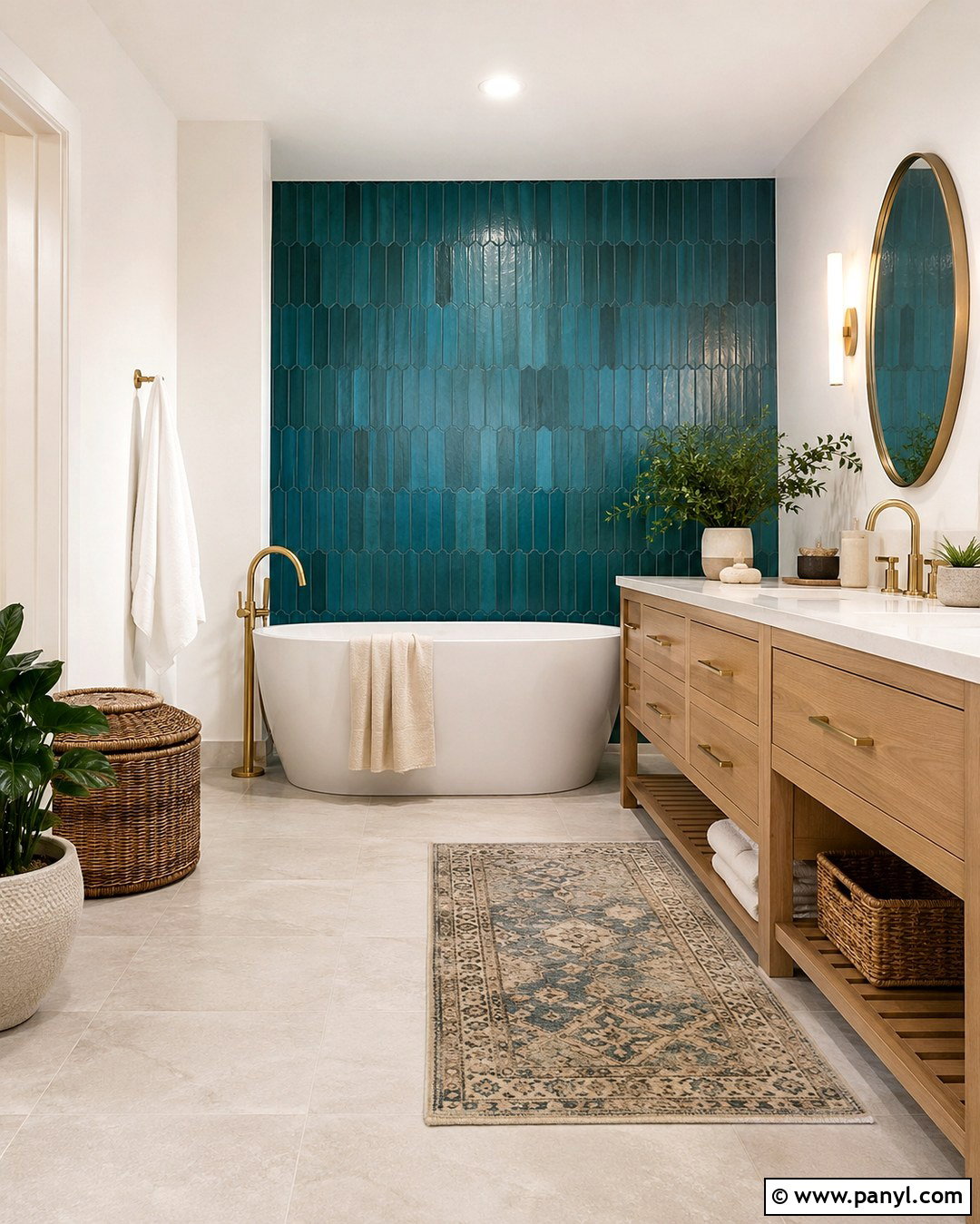 Teal Blue Bathroom Accent Wall - 20 White Walls With Blue Accent Wall Ideas