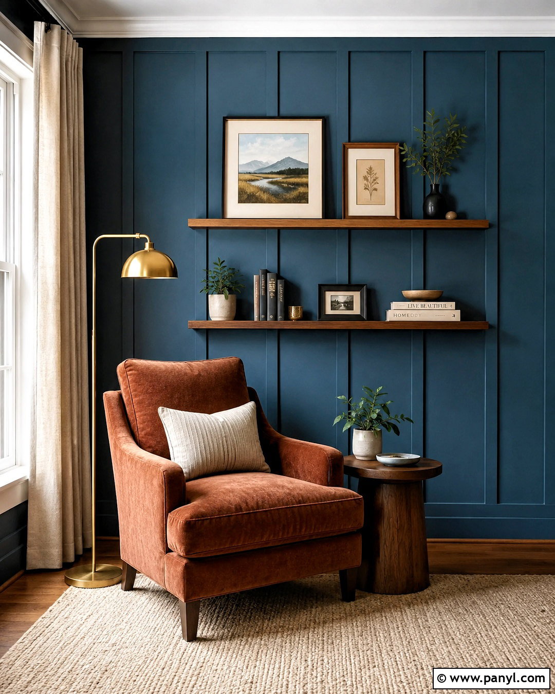 Teal Blue Board and Batten Reading Room - 20 blue board and batten wall ideas