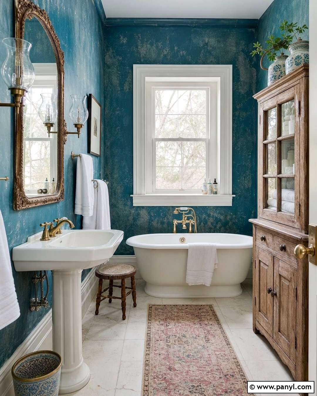 20 Blue Wall Decayed Room Ideas for Moody Vintage Style