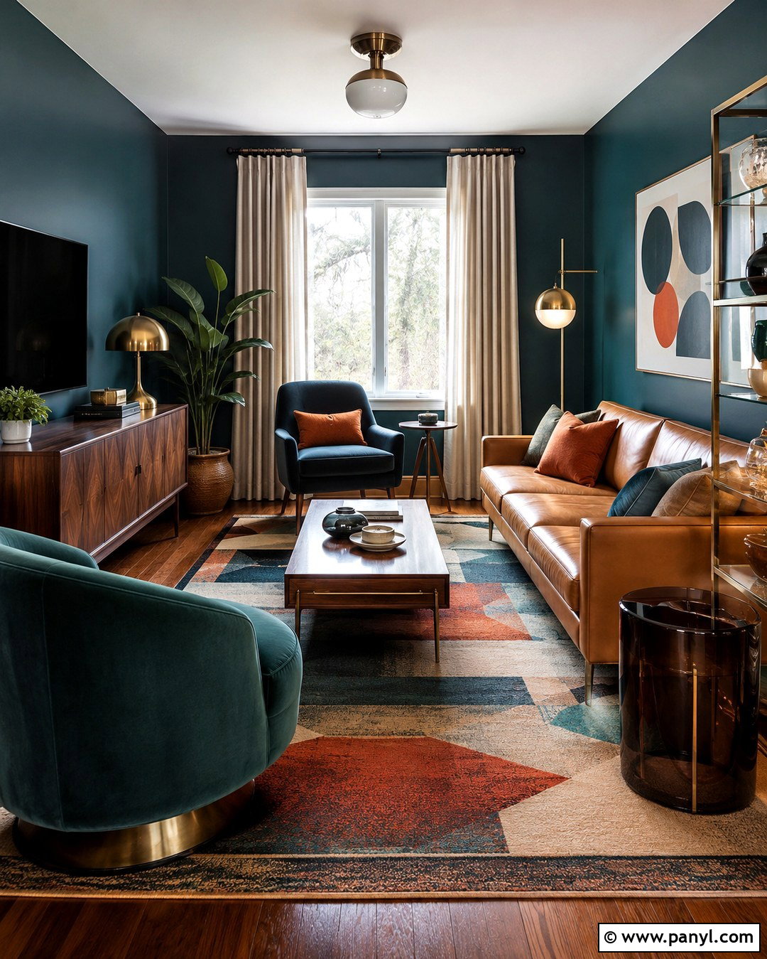 Teal Blue Den Walls - 20 70S Wall Paint Colors