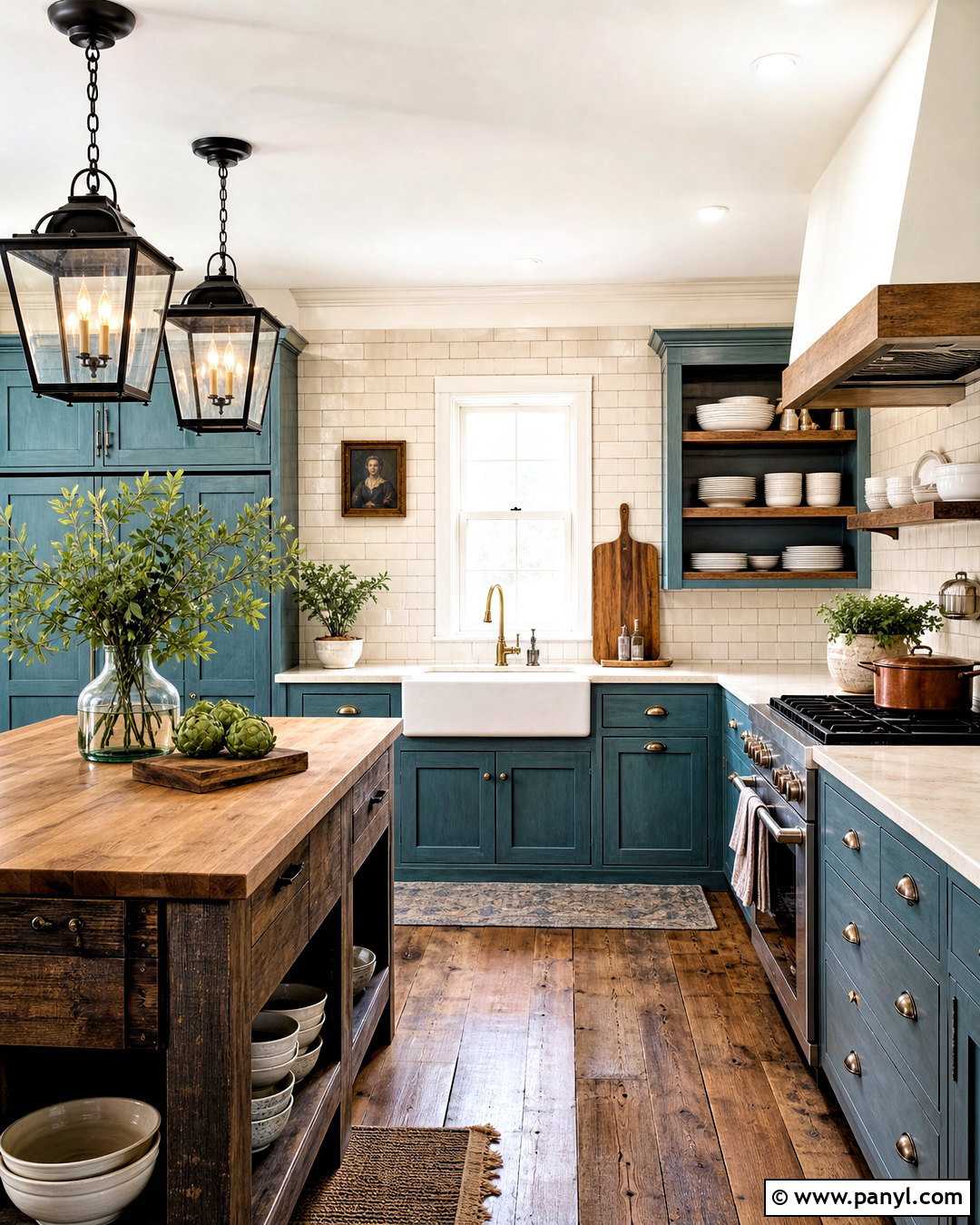 Teal Blue Farmhouse Kitchen - 20 teal blue kitchen ideas