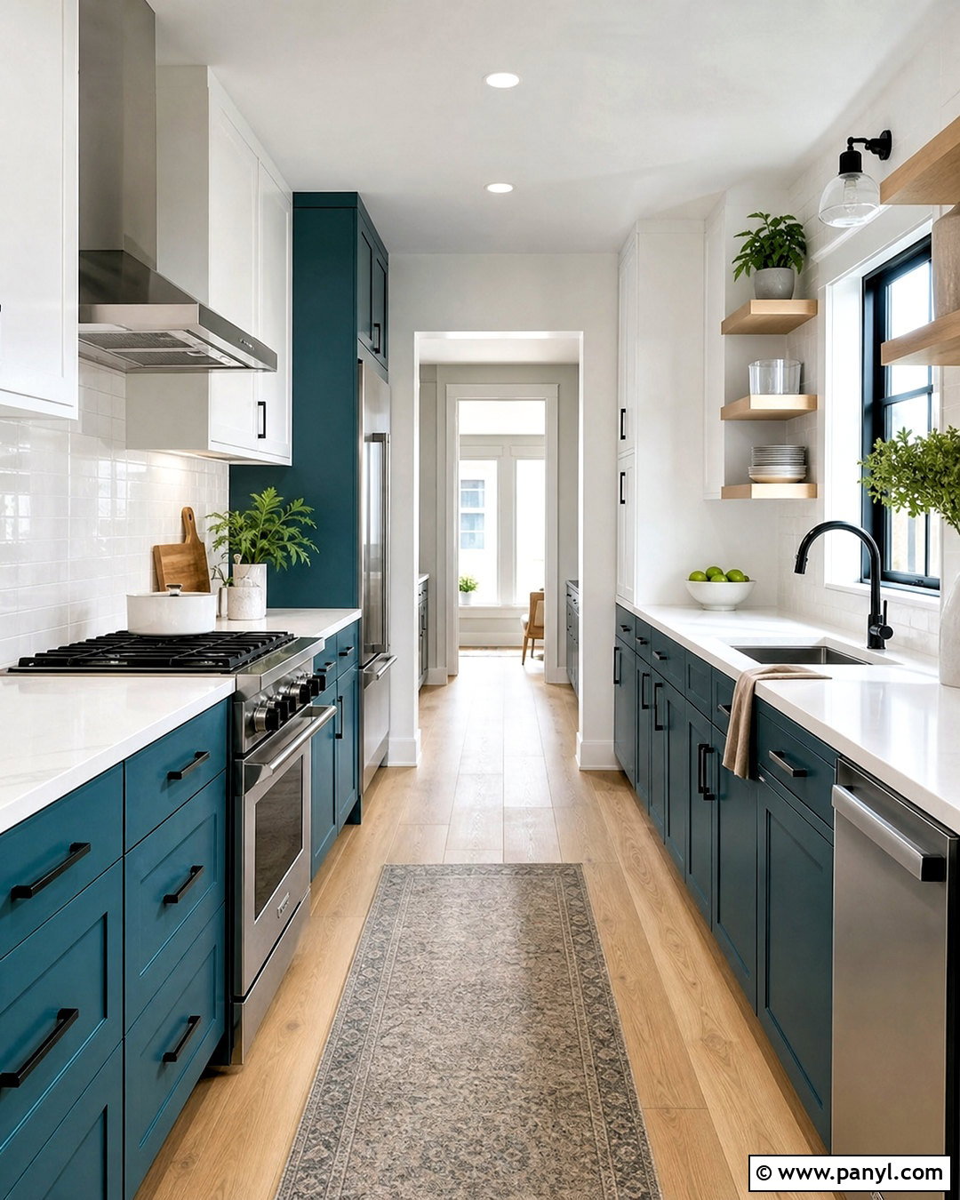 Teal Blue Galley Kitchen - 20 teal blue kitchen ideas