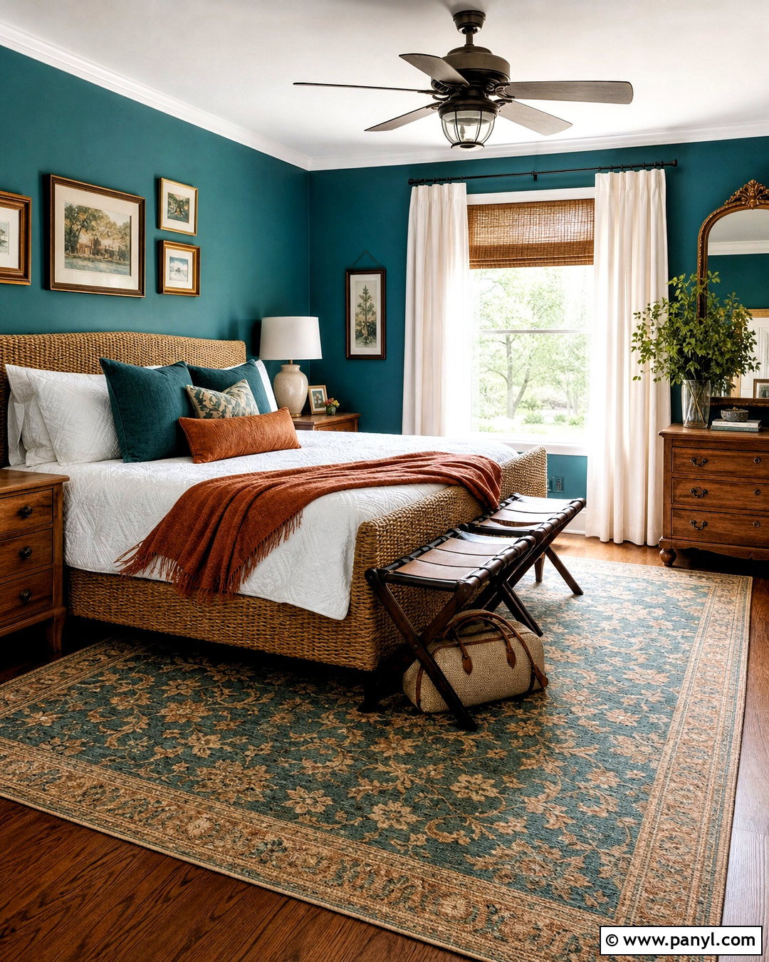 Teal Blue Guest Room - 20 blue room design ideas