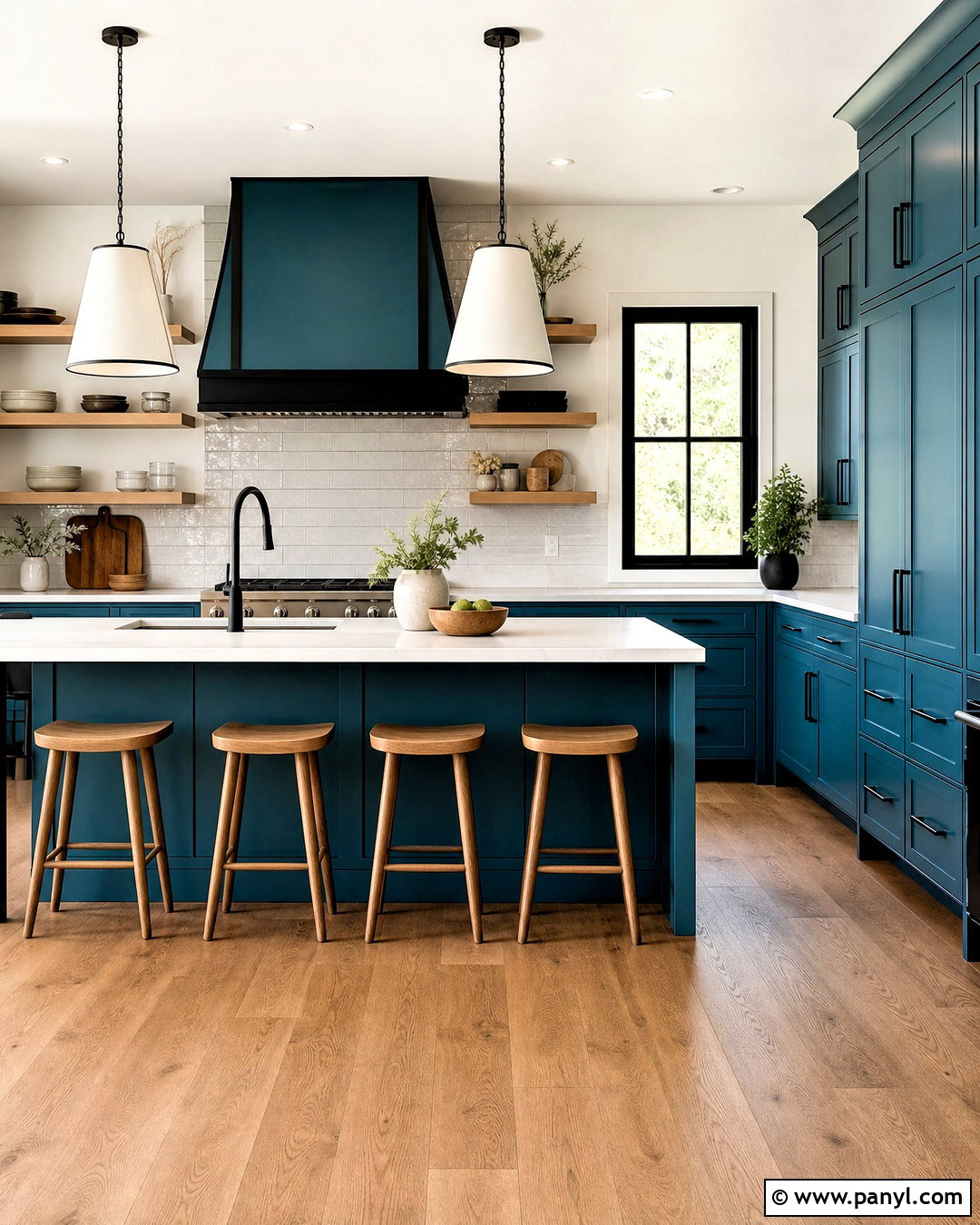 Teal Blue Kitchen With Black Accents - 20 teal blue kitchen ideas
