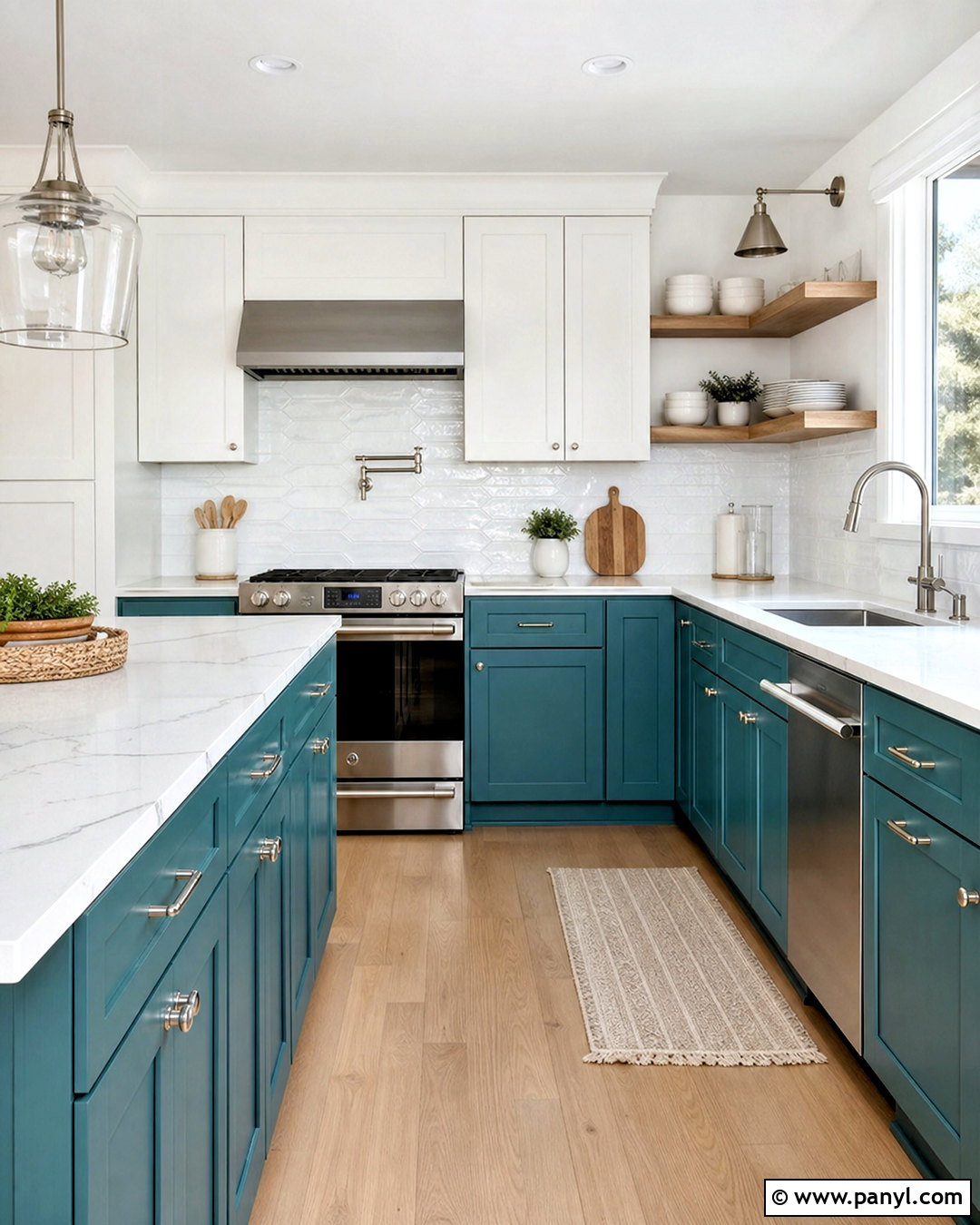 Teal Blue Lower Cabinets - 20 teal blue kitchen ideas
