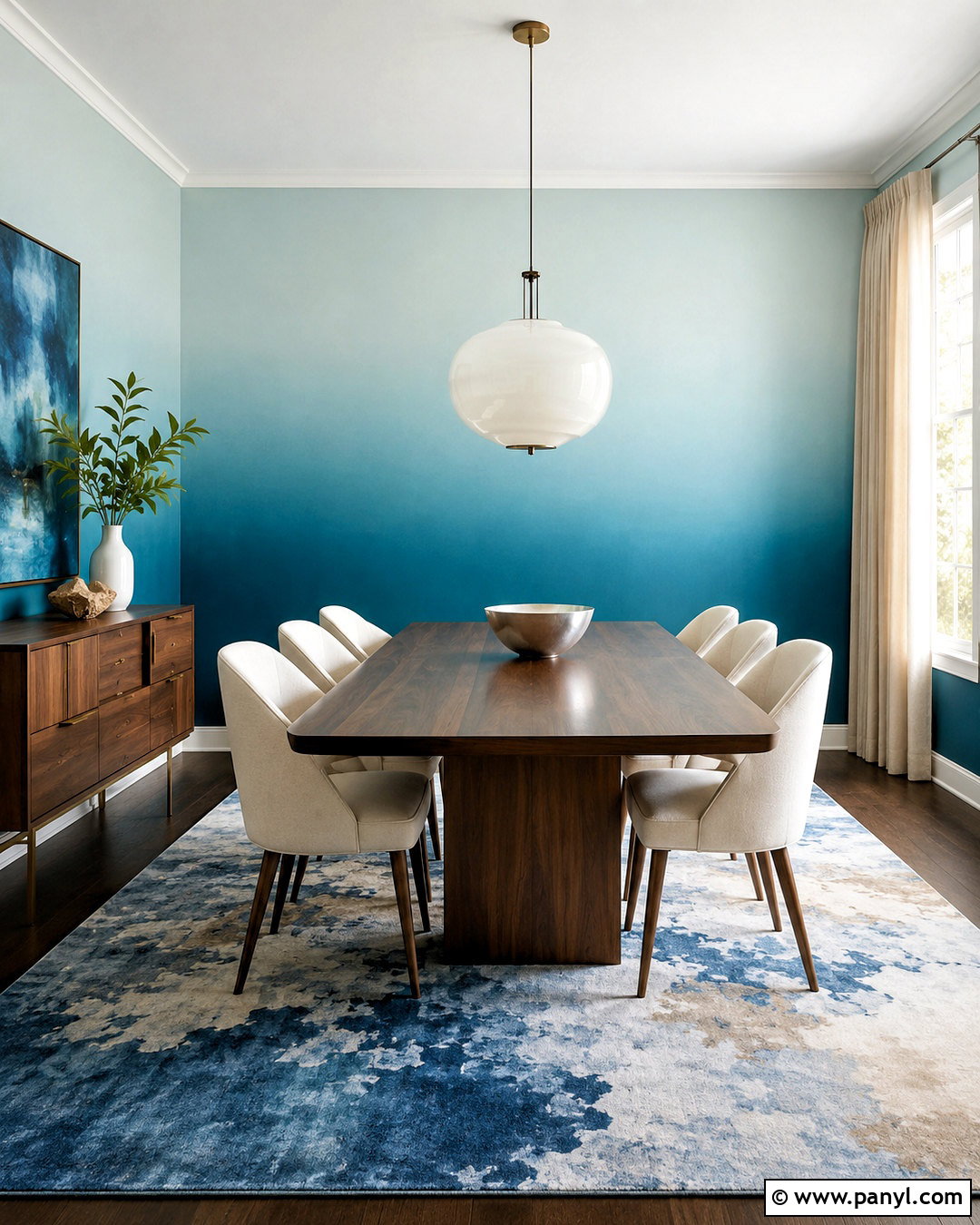 Teal Blue Ombre Wallpaper Dining Room - 20 blue ombre wallpaper ideas