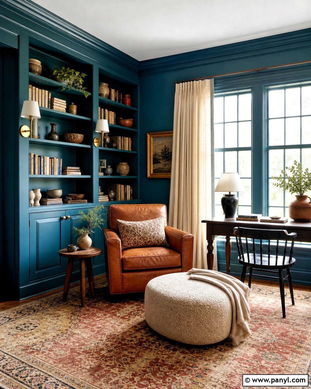 Teal Blue Reading Room - 20 blue room paint ideas