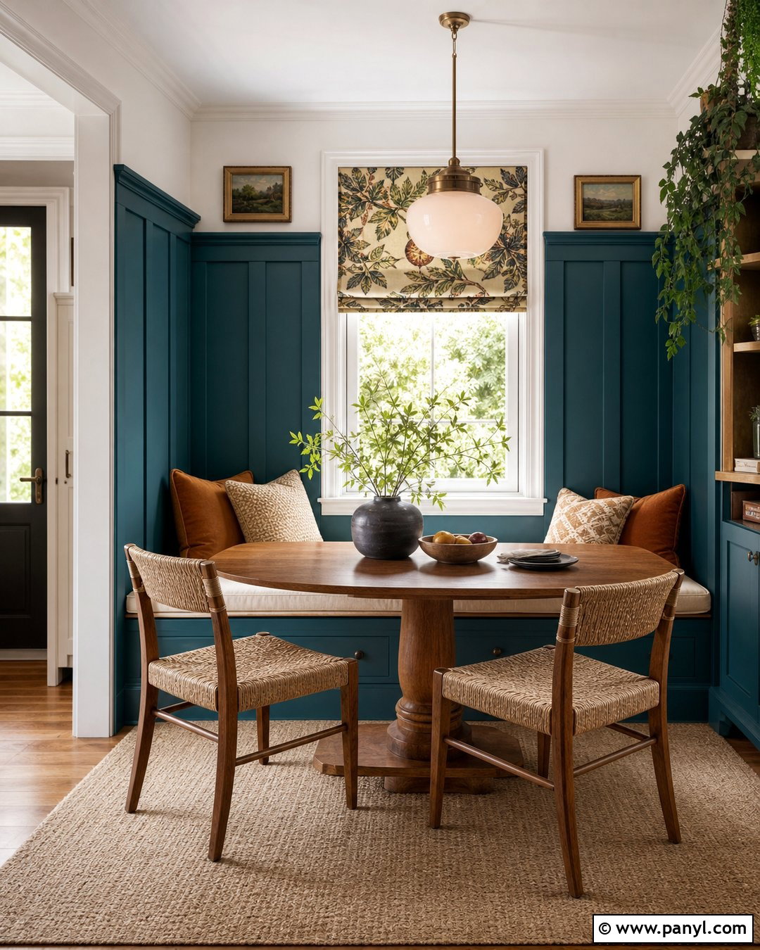 Teal Blue Wainscoting Breakfast Nook - 35 blue wainscoting ideas