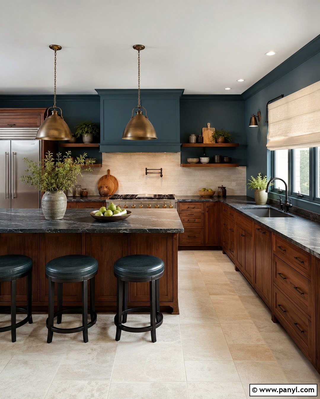 Teal Blue Walls With Red Oak Cabinets - 20 Blue Walls Oak Cabinets