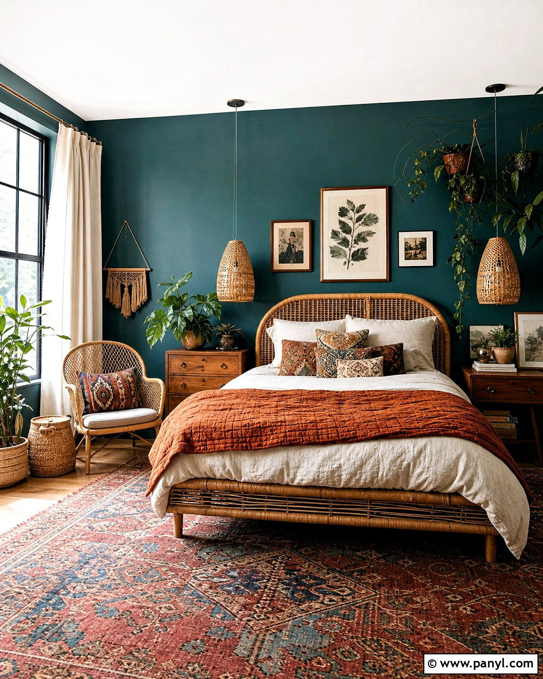Teal Boho Bedroom - 20 teal wall bedroom ideas