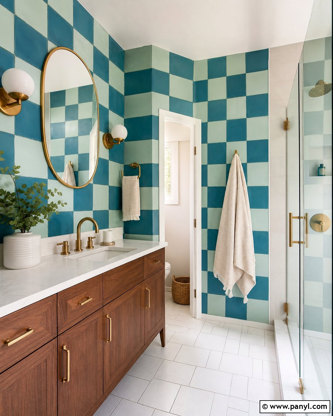 Teal Checkered Wall Paint - 30 checkered wall paint ideas