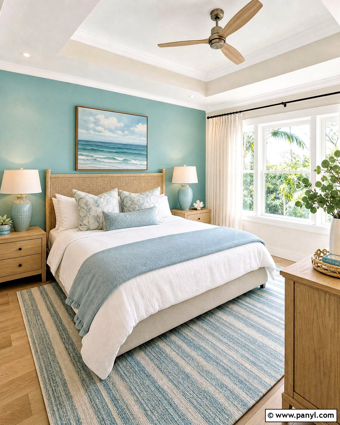 Teal Coastal Bedroom - 20 teal interior design ideas