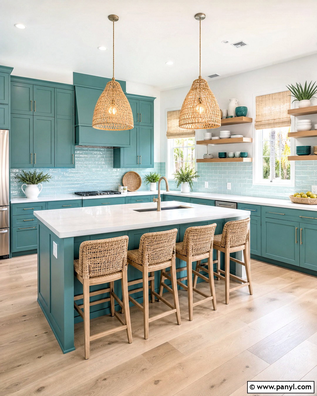 Teal Coastal Kitchen - 20 teal kitchen ideas