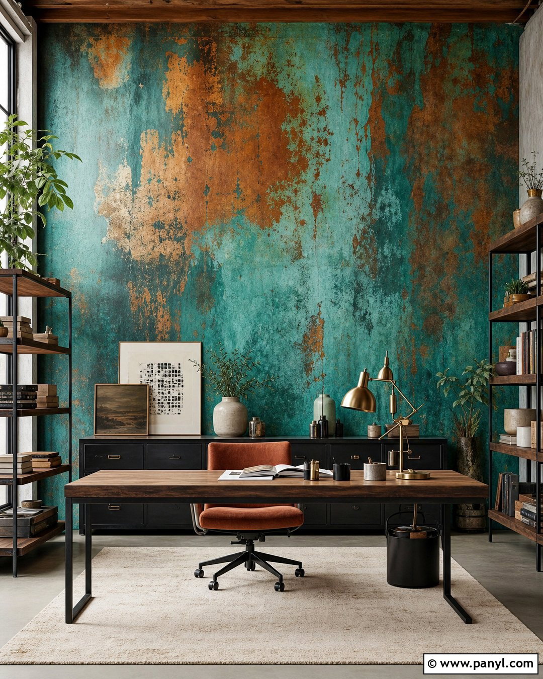 Teal Copper Patina Wall - 35 patina wall ideas