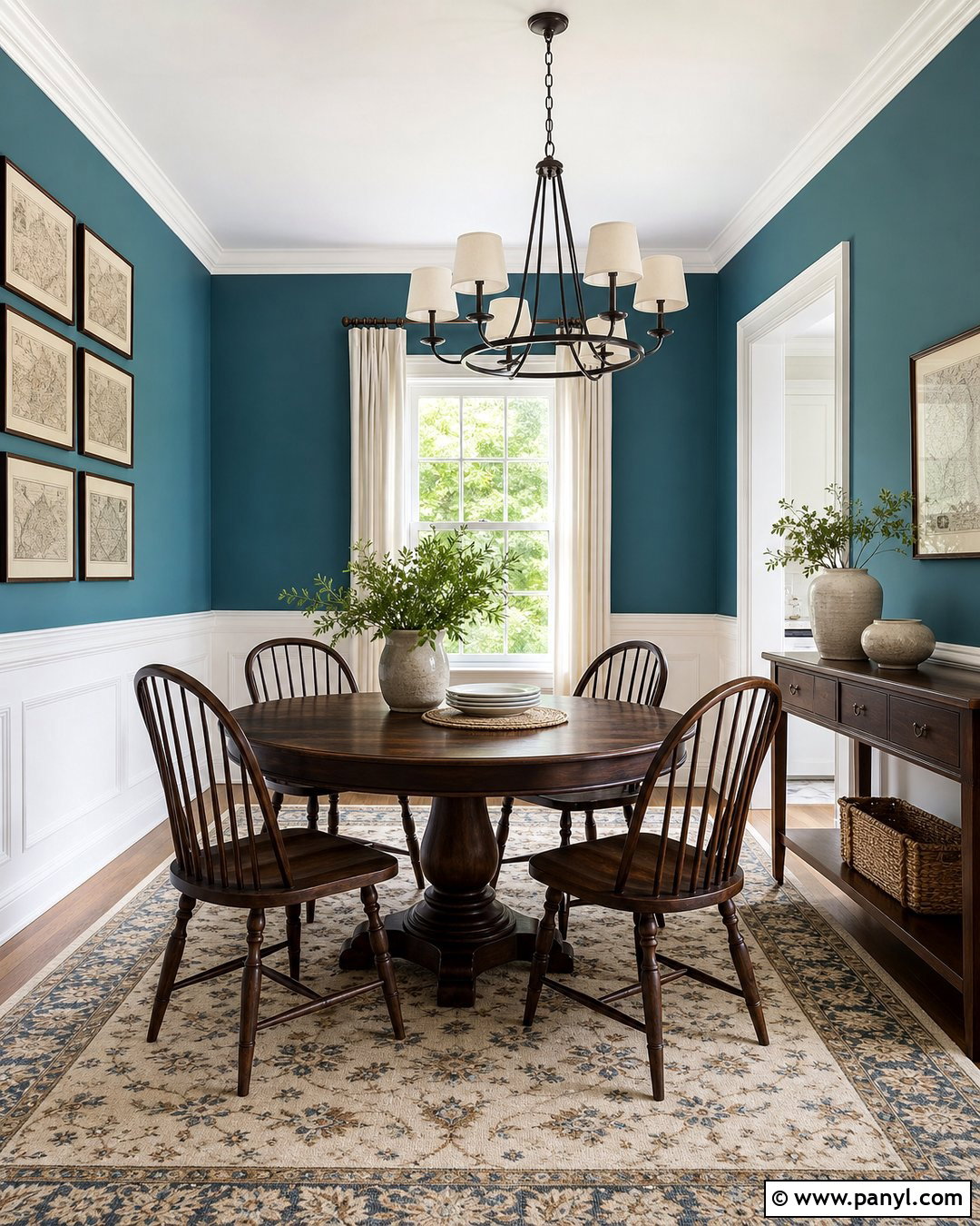 Teal Dining Room Walls With White Wainscoting - 30 teal painted walls