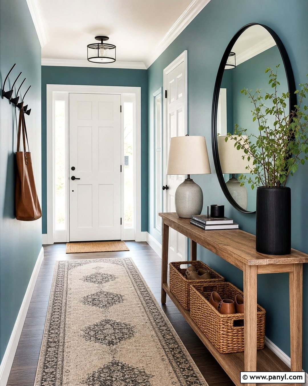 Teal Entryway Walls With Black Accents - 30 teal painted walls