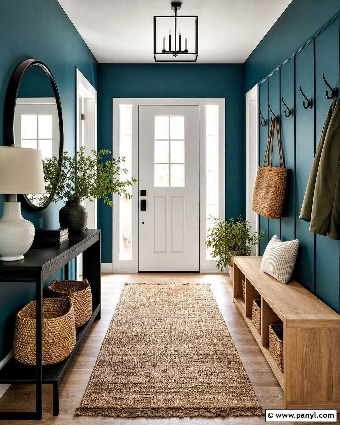 Teal Entryway With Black Accents - 20 teal interior design ideas