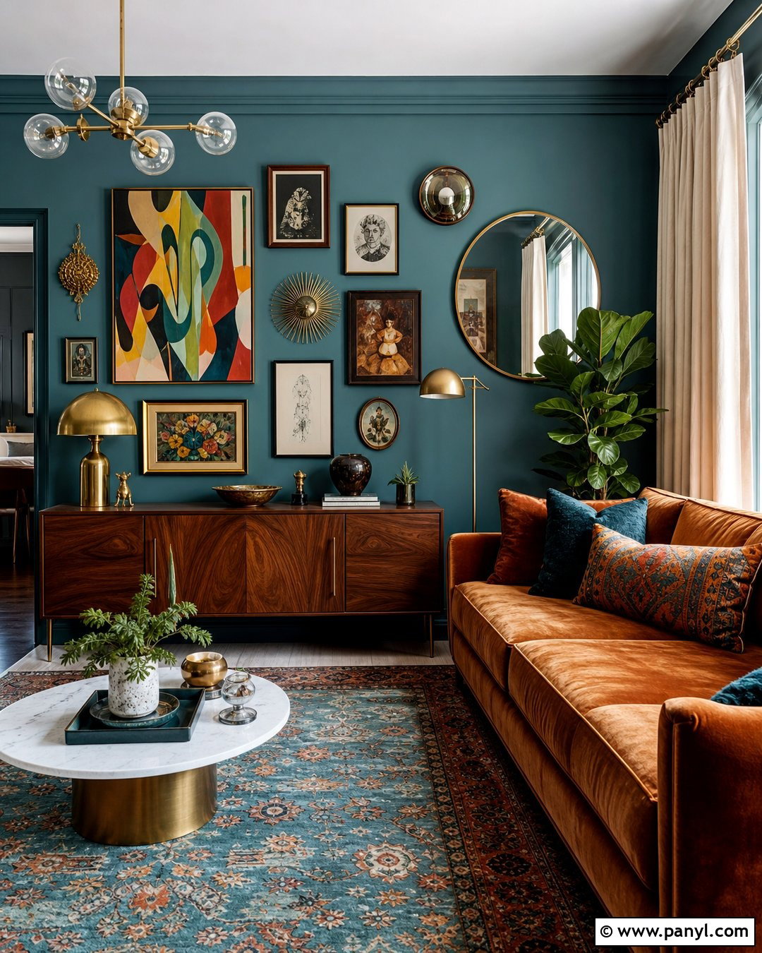 Teal Gallery Wall - 25 Gallery Wall Colors