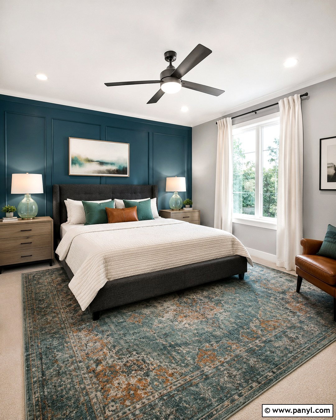 Teal Green Accent Wall Guest Room - 20 Gray Walls With Green Accent Wall Ideas
