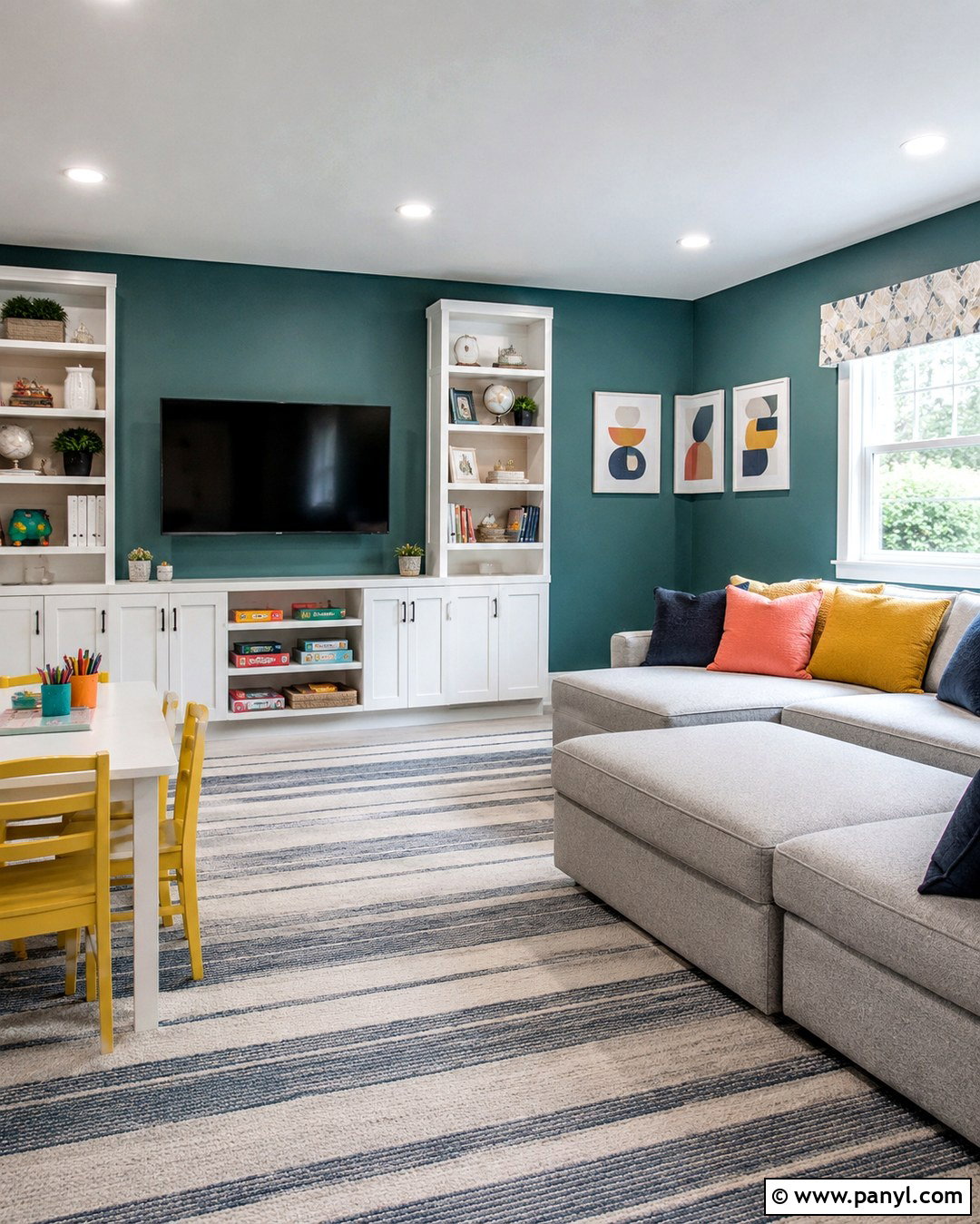 Teal Green Accent Wall Playroom - 20 Green Accent Wall Playroom Ideas