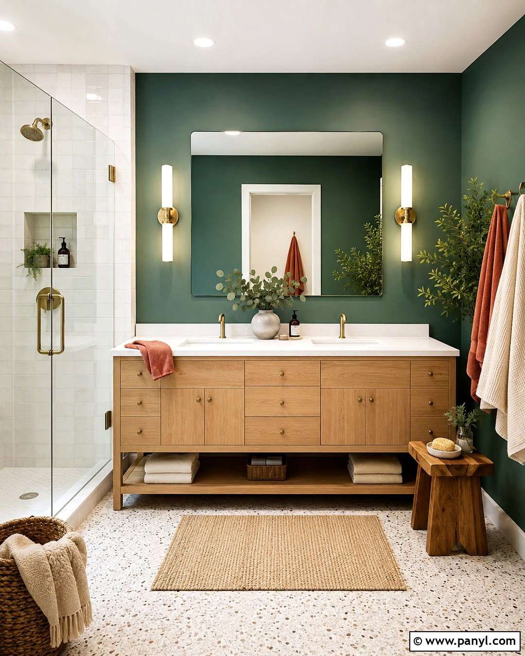 Teal Green Bathroom Wall - 20 Green Contrast Wall Ideas