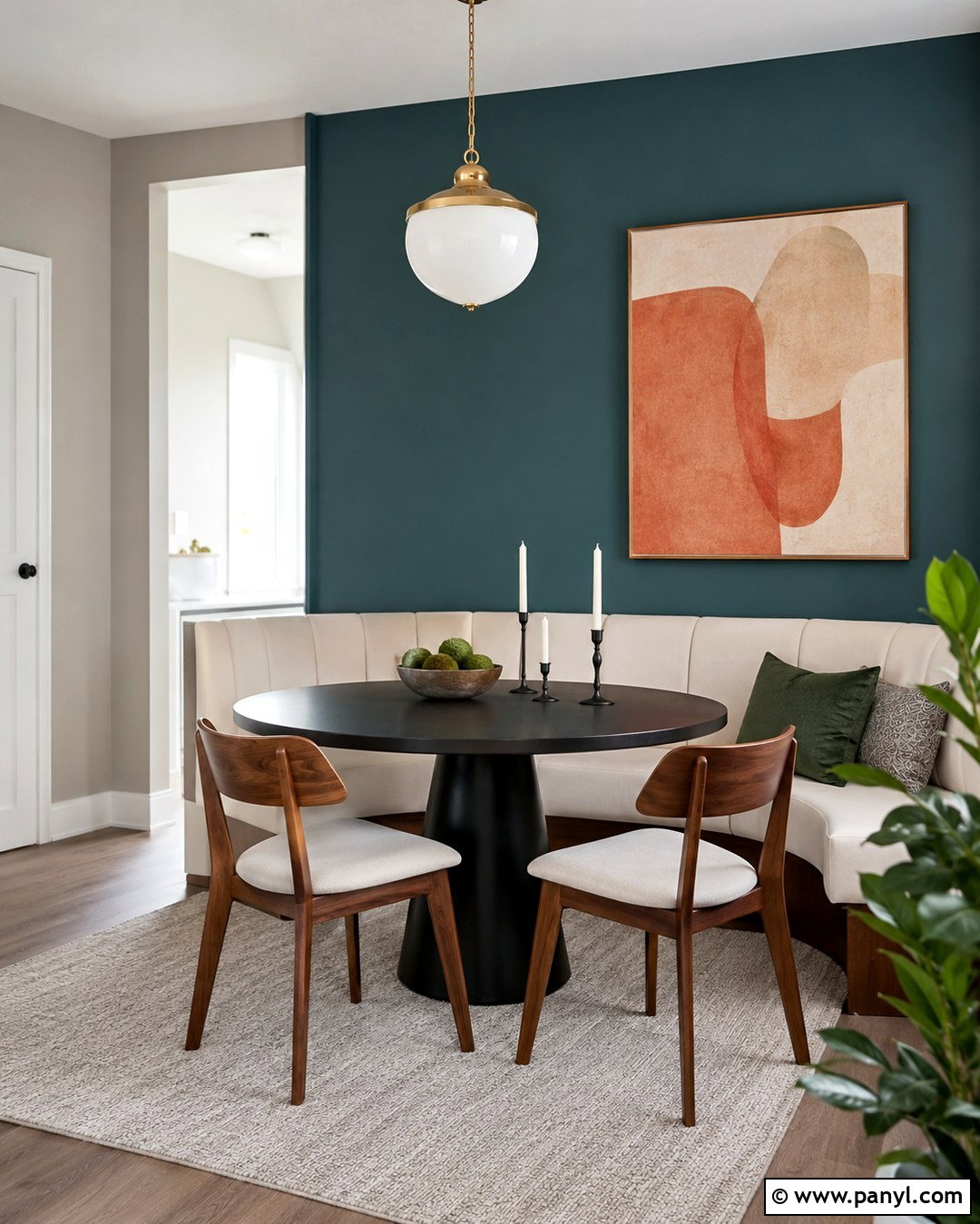 Teal Green Dining Nook Accent Wall - 20 Best Green For Accent Wall Ideas