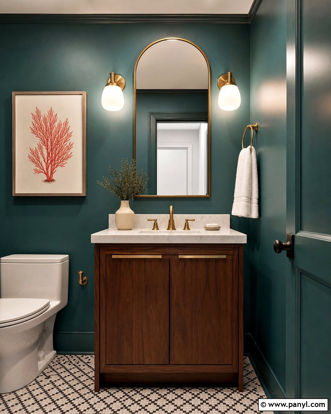 Teal Green Powder Room Walls - 30 Green Color Wall Ideas
