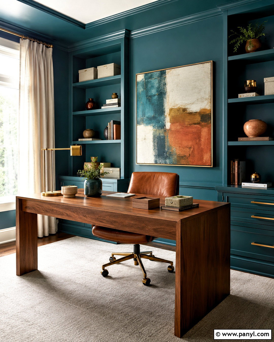 Teal Home Office Wall - 20 colourful walls