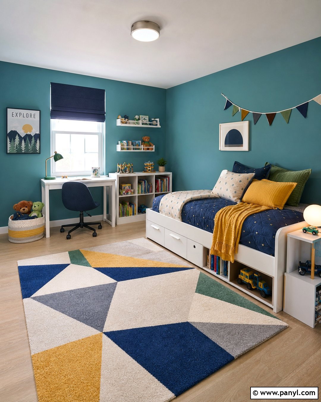Teal Kids Bedroom Walls - 30 blue green walls