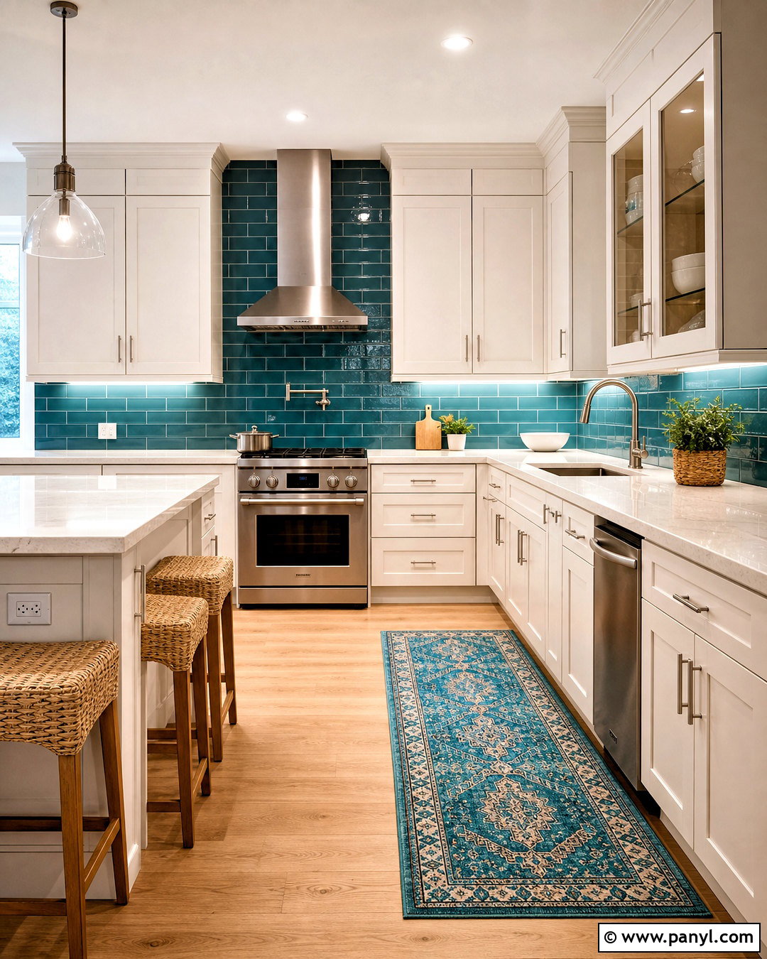 Teal Kitchen Backsplash With White Cabinets - 20 teal kitchen ideas