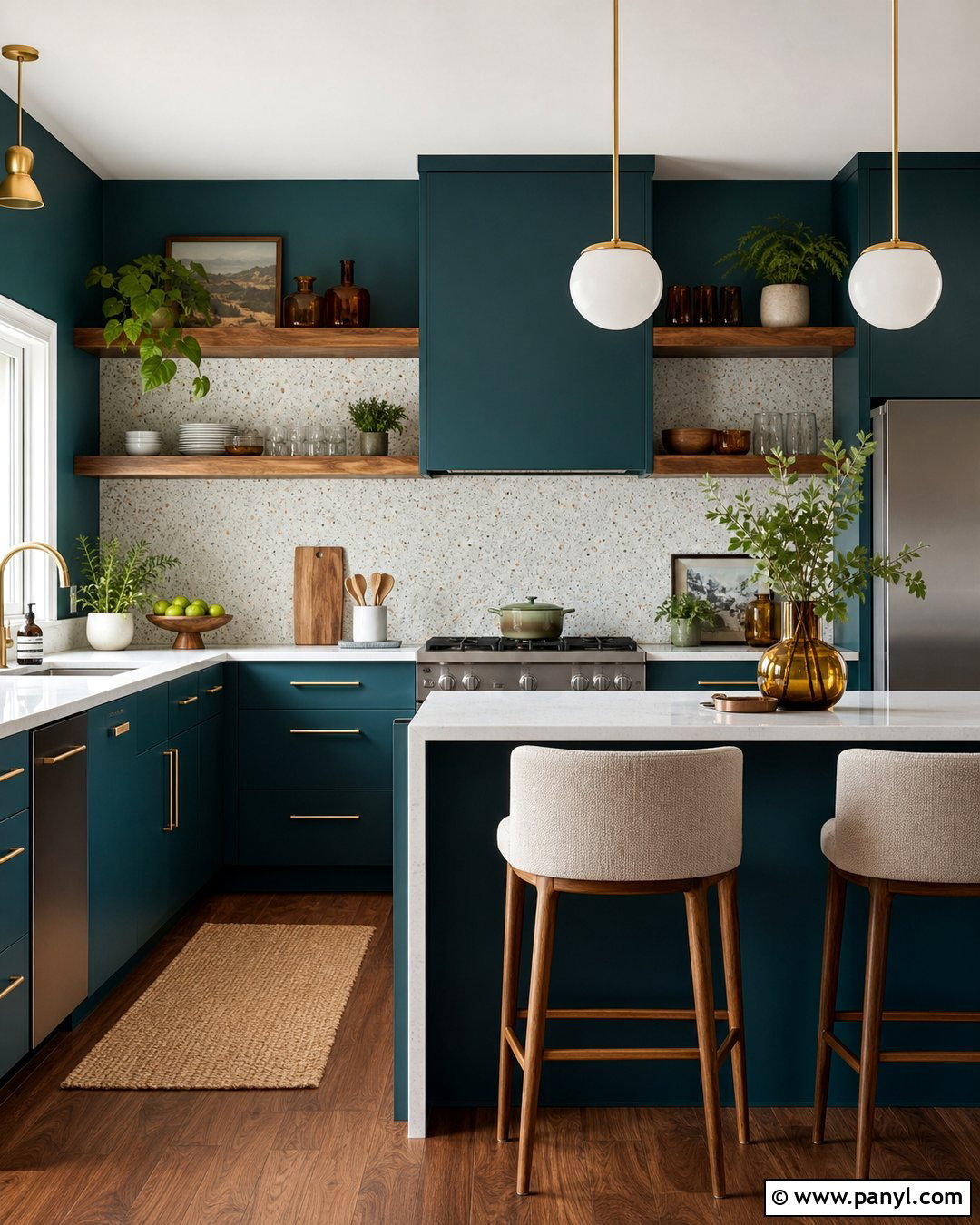 Teal Kitchen Cabinets With Teal Walls - 20 Kitchen Cabinets Matching Wall Color Ideas
