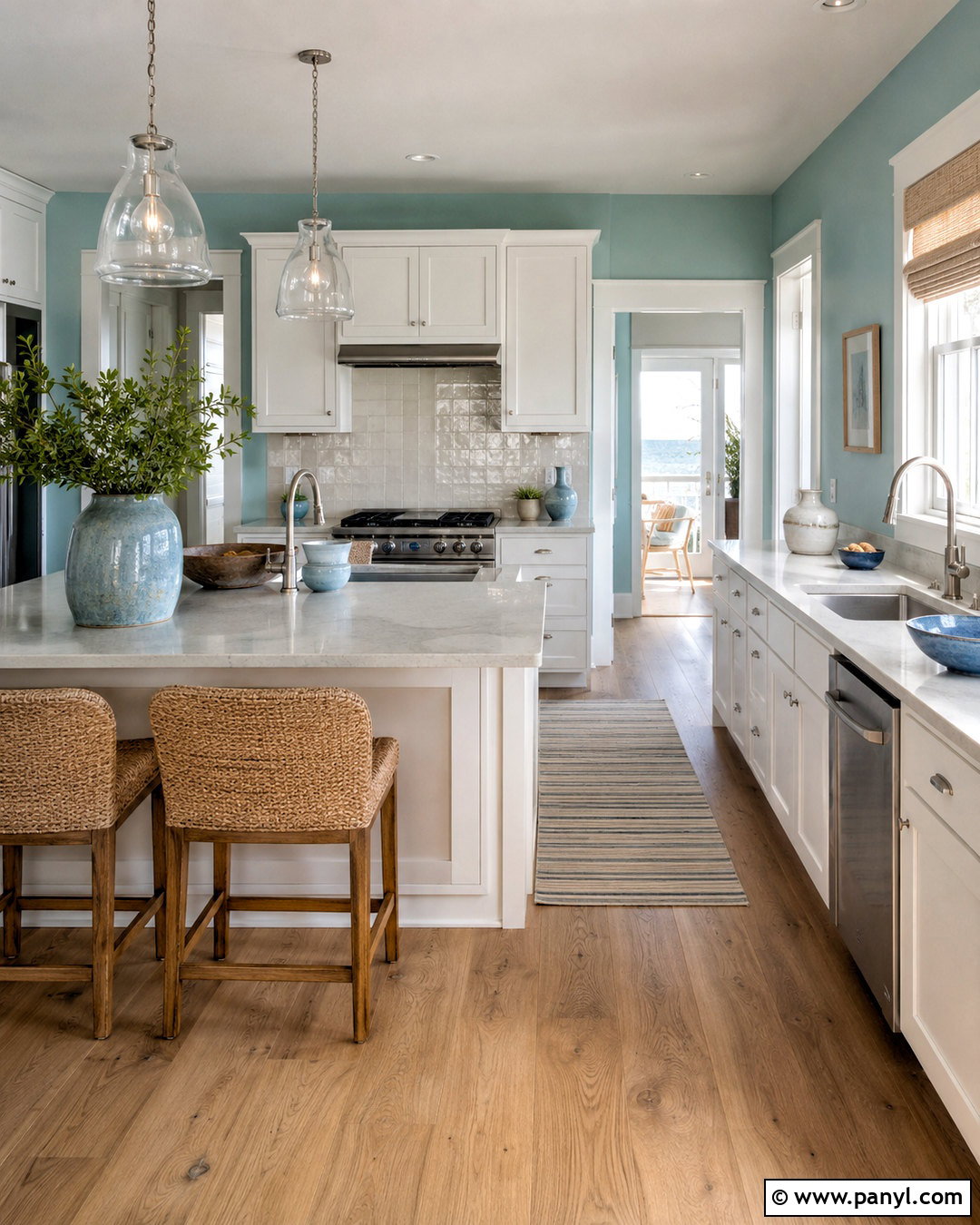 Teal Kitchen Walls With Coastal Decor - 35 teal kitchen walls