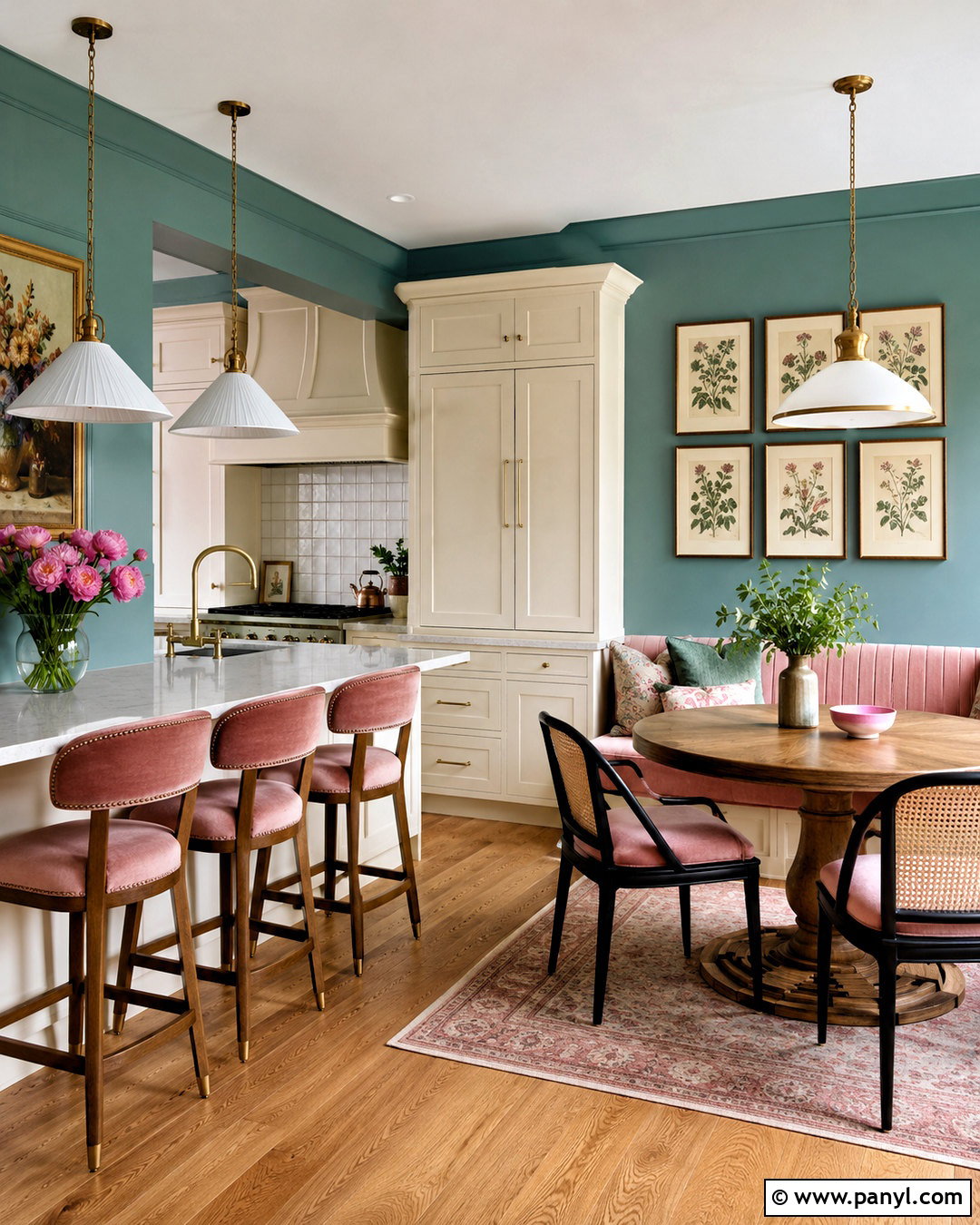 Teal Kitchen Walls With Pink Accents - 35 teal kitchen walls