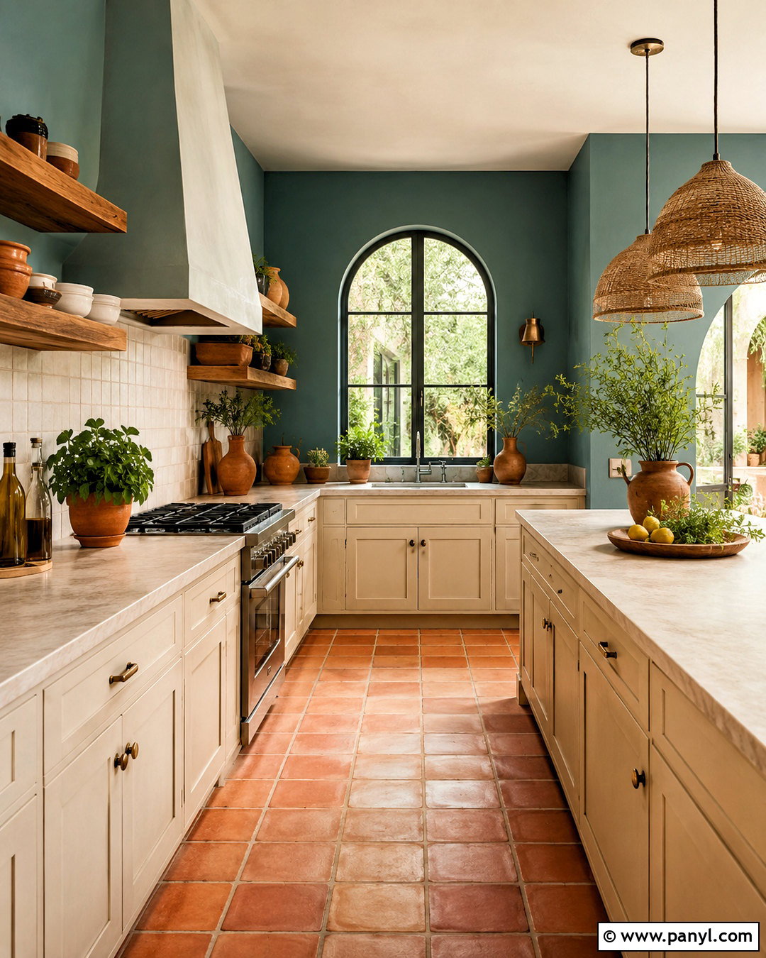 Teal Kitchen Walls With Terracotta Floors - 35 teal kitchen walls