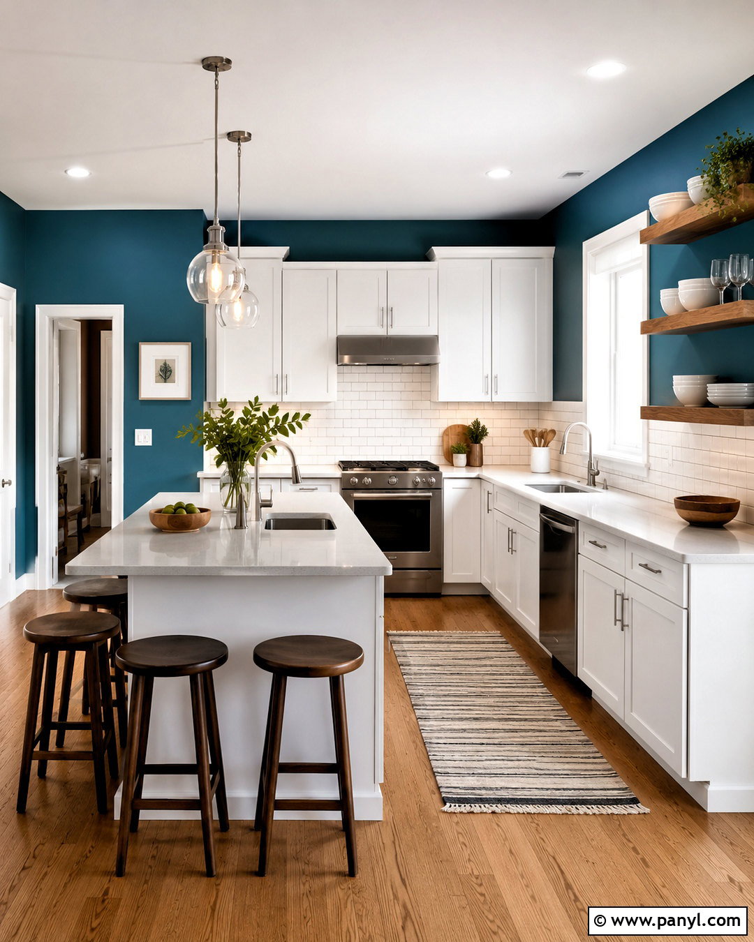 Teal Kitchen Walls With White Subway Tile - 35 teal kitchen walls
