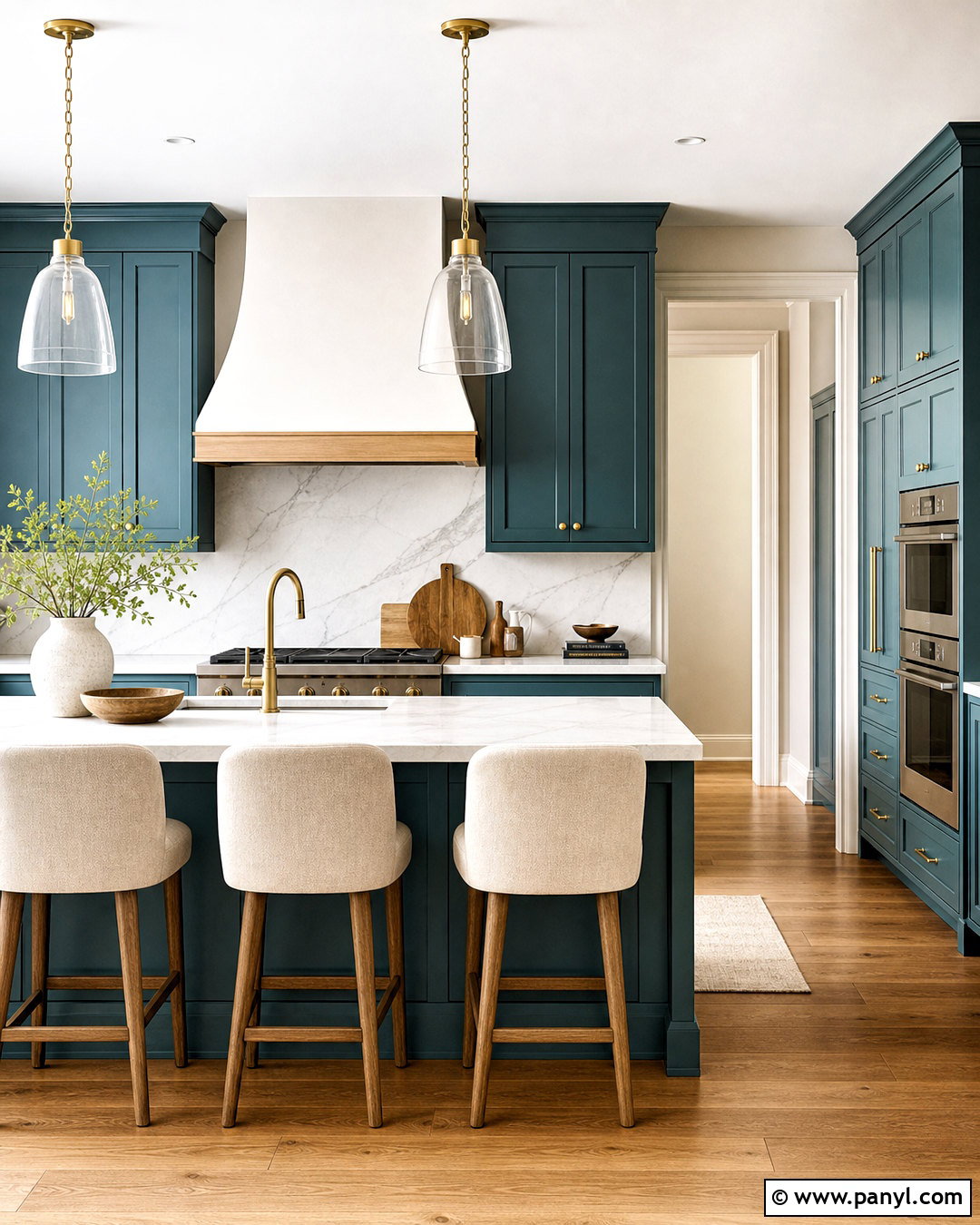 Teal Kitchen With Marble Backsplash - 20 teal kitchen ideas