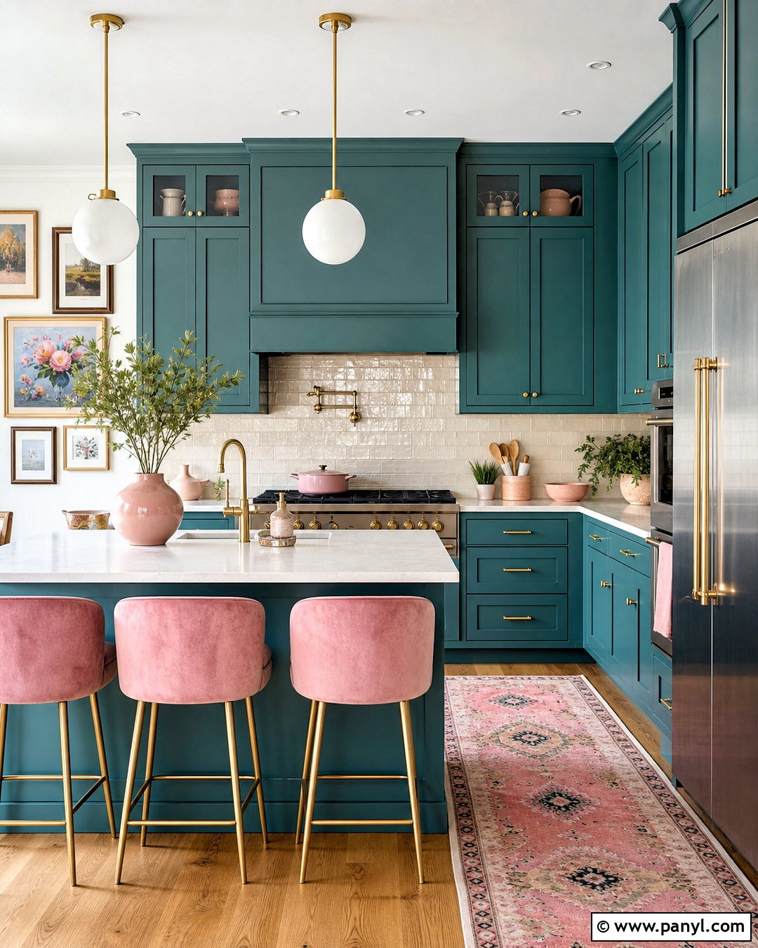 Teal Kitchen With Pink Accents - 20 teal kitchen ideas