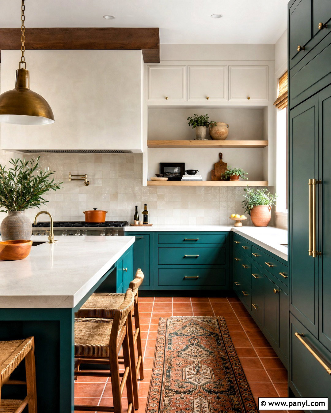 Teal Kitchen With Terracotta Accents - 20 teal kitchen ideas