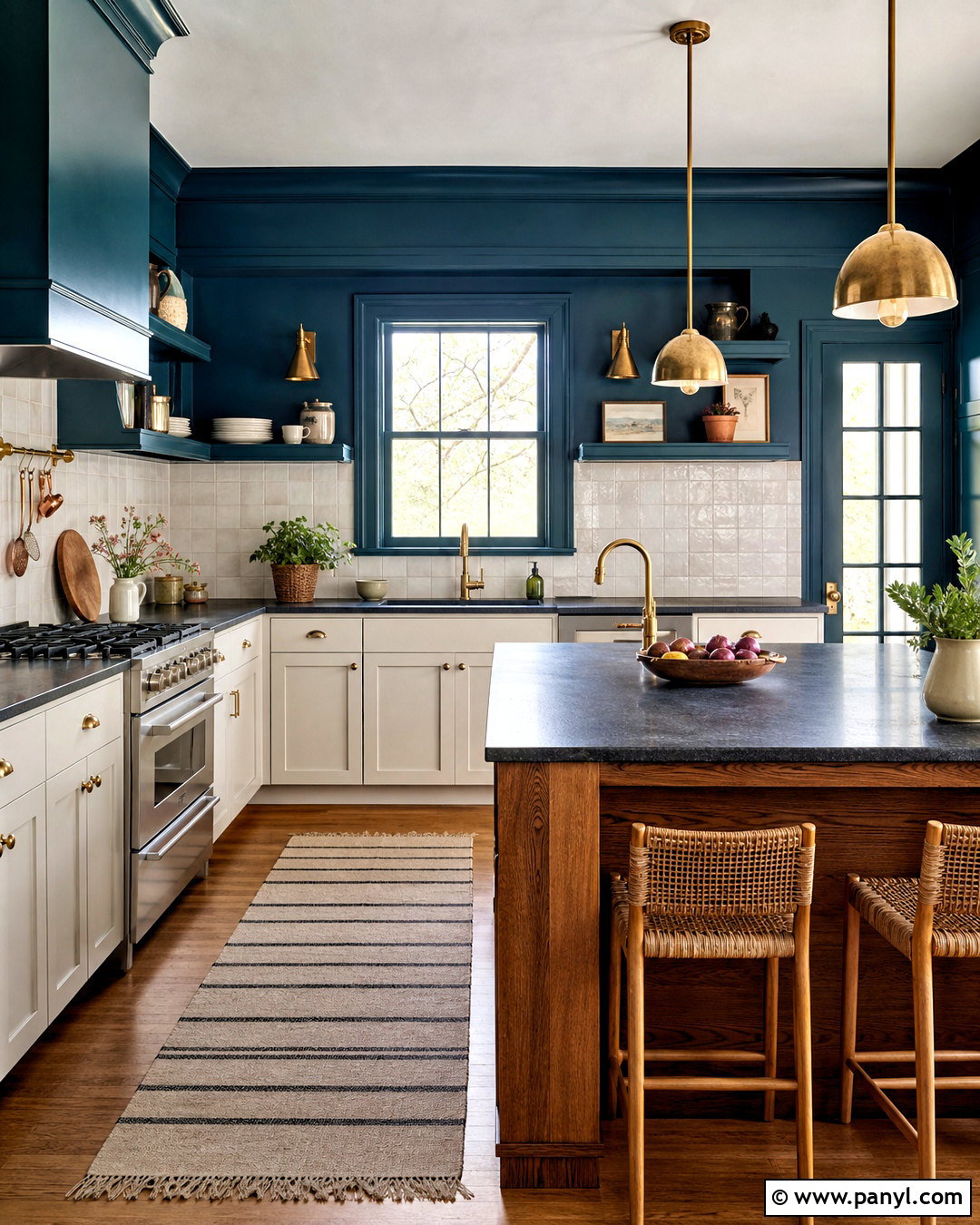 Teal Lacquered Kitchen Walls - 20 lacquered walls