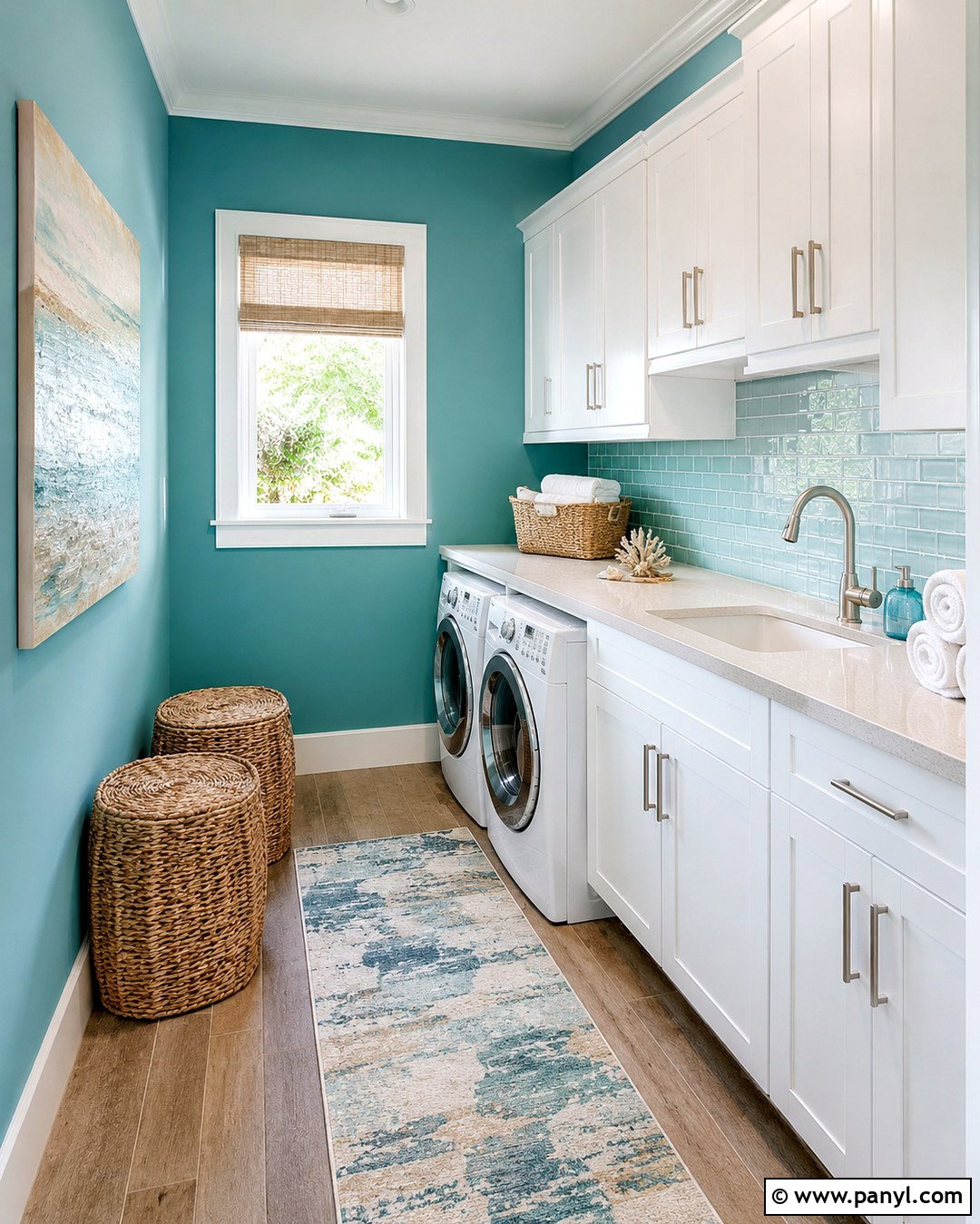 20 Teal Wall Laundry Space Ideas for Fresh, Stylish Homes