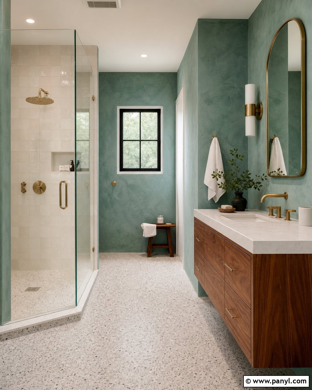 Teal Limewash Bathroom - 50 Limewash Walls