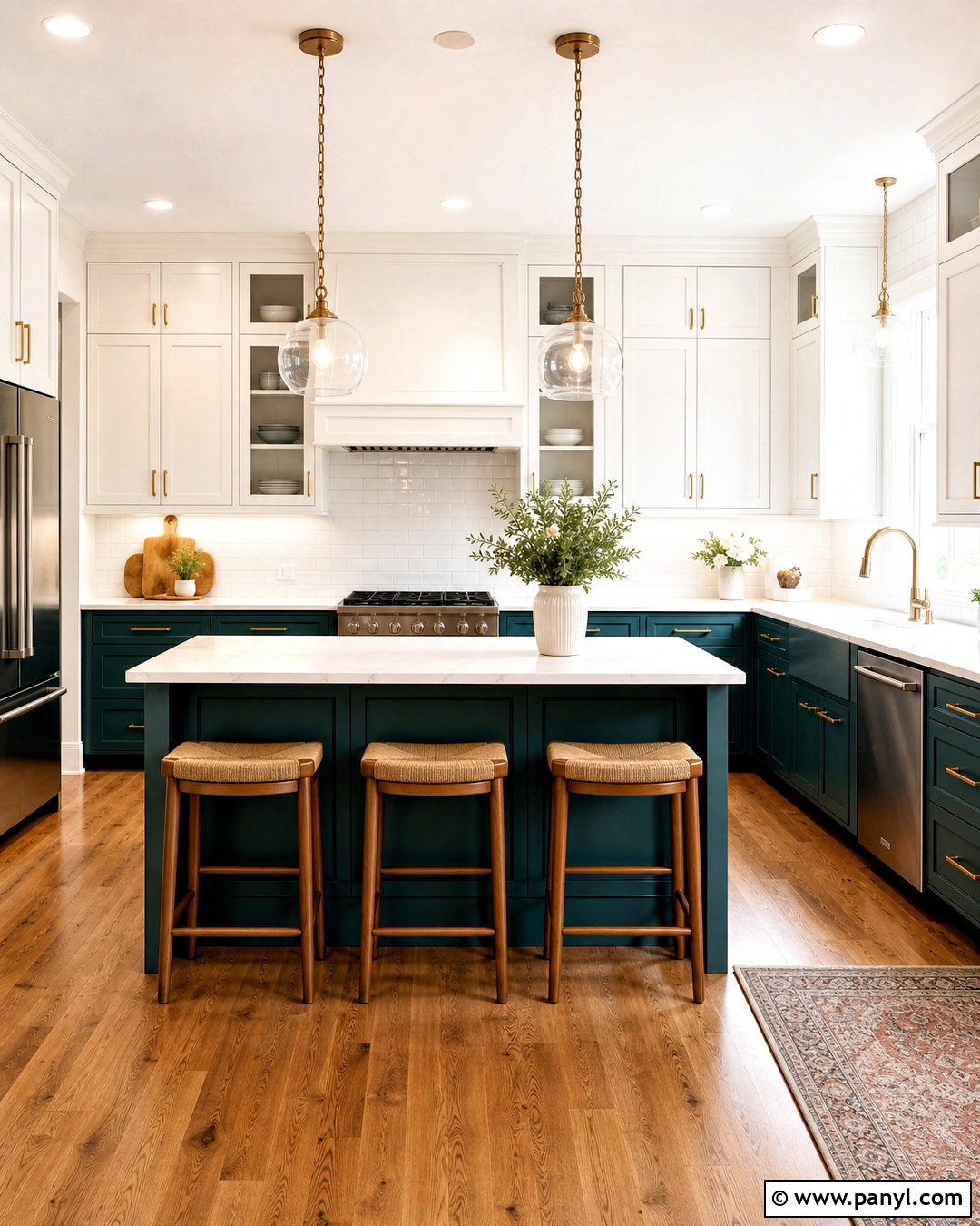 Teal Lower Cabinets With White Upper Cabinets - 20 teal and white kitchen ideas