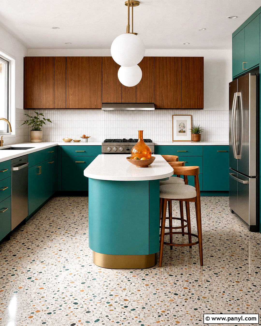 Teal Midcentury Kitchen - 20 teal kitchen ideas