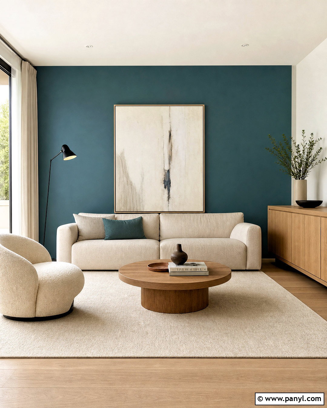 Teal Minimalist Living Room - 20 teal interior design ideas